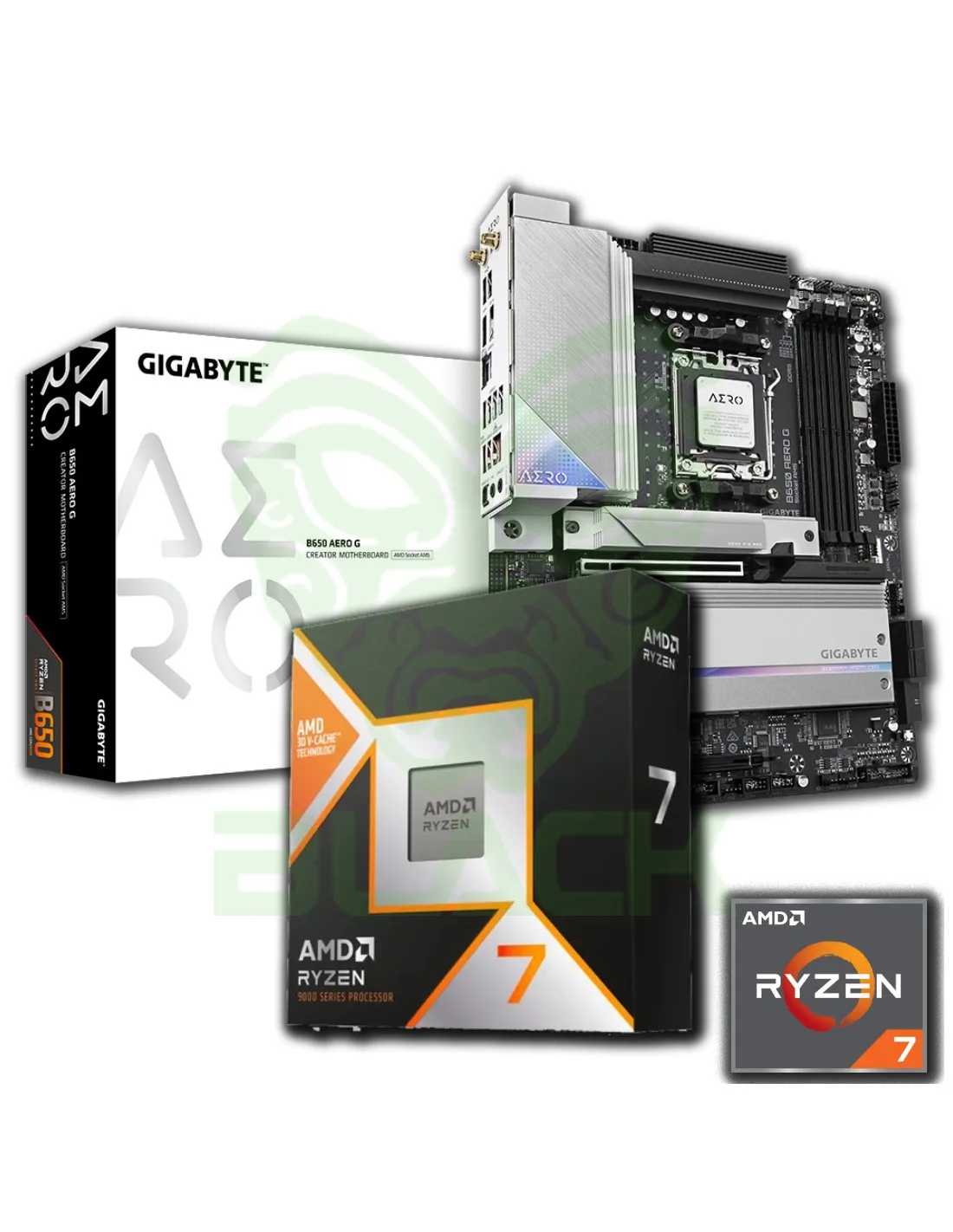 COMBO AMD RYZEN 7 9800X3D & GIGABYTE B650 AERO G