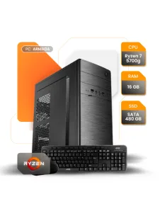 Pc Gamer AMD Ryzen 7 5700g 16GB SSD 480GB A520 600w Gab Gamer + WIFI Y Tec, Mou Y Pad