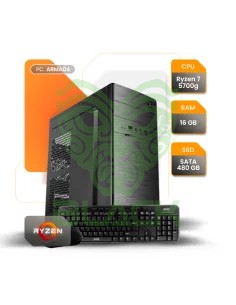 PC GAMER AMD RYZEN 7 5700G 16GB SSD 480GB A520 600W GAB GAMER + WIFI Y TEC, MOU Y PAD