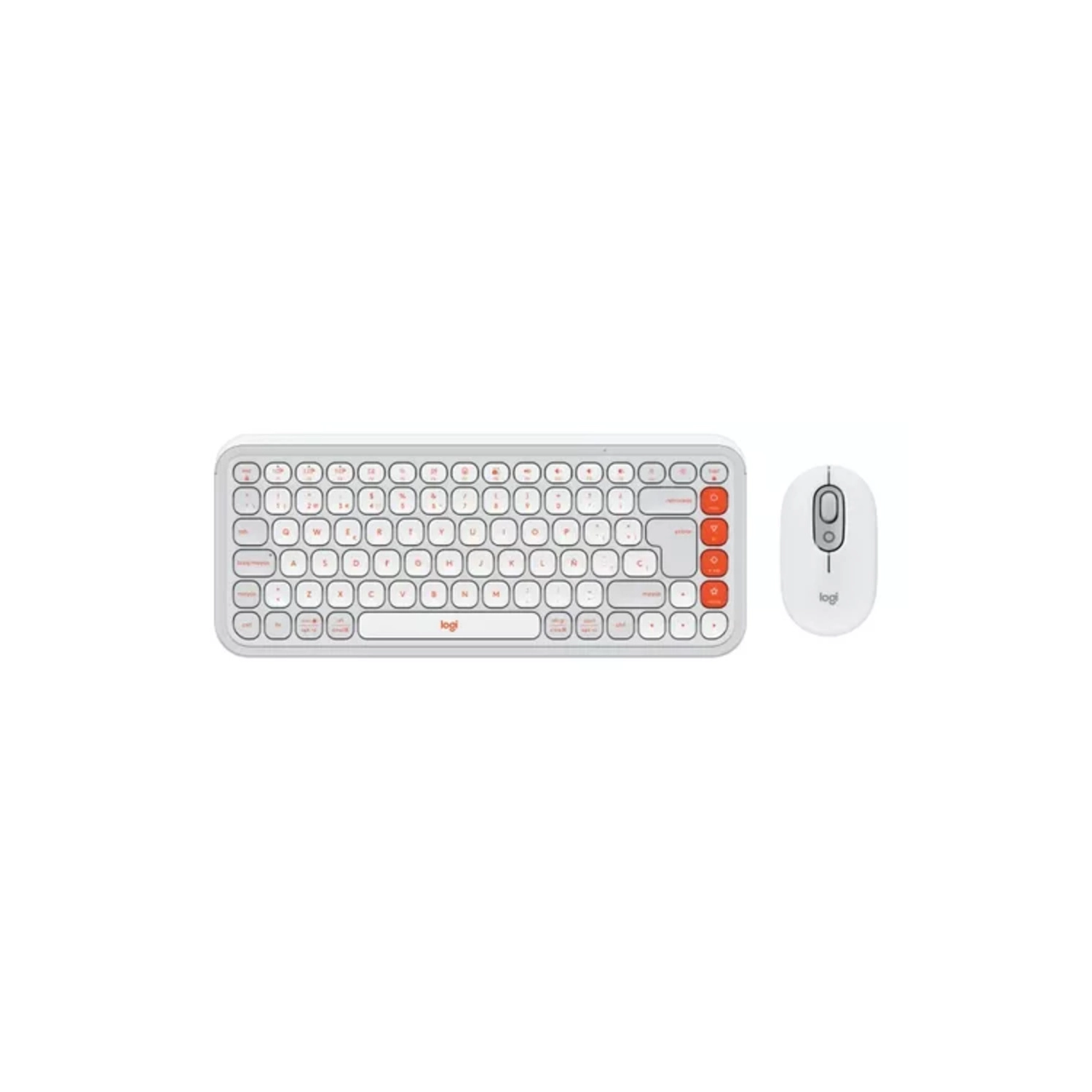 Combo Logitech Teclado Y Mouse Pop Icon White Bluetooth 5.1 Windows/Mac