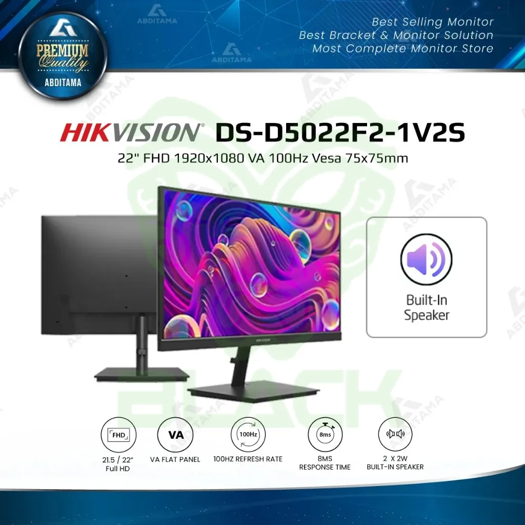 MONITOR HIKVISION 22 VGA+HDMI DS-D5022F2-1V2