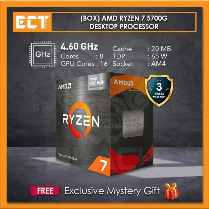 AMD CPU RYZEN 7 5700G TRAY C/COOLER ORIGINAL AMD