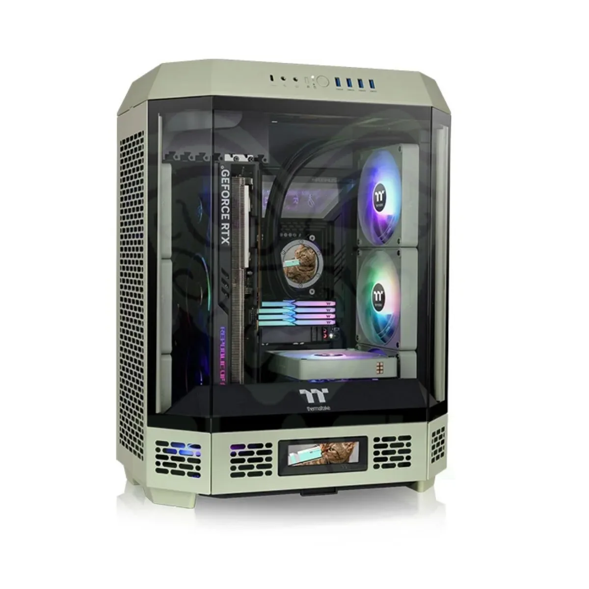 GAB THERMALTAKE THE TOWER 600 MATCHA GREEN 2*FAN