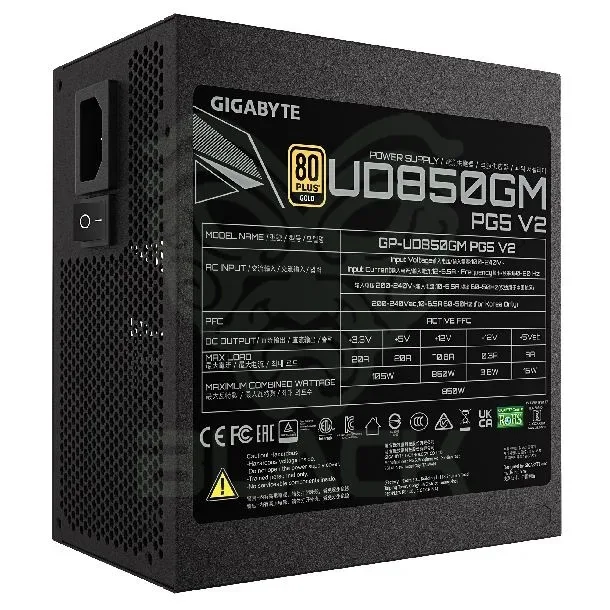 FUENTE GIGABYTE 850W 80+ UD850GM PG5 GOLD MODULAR
