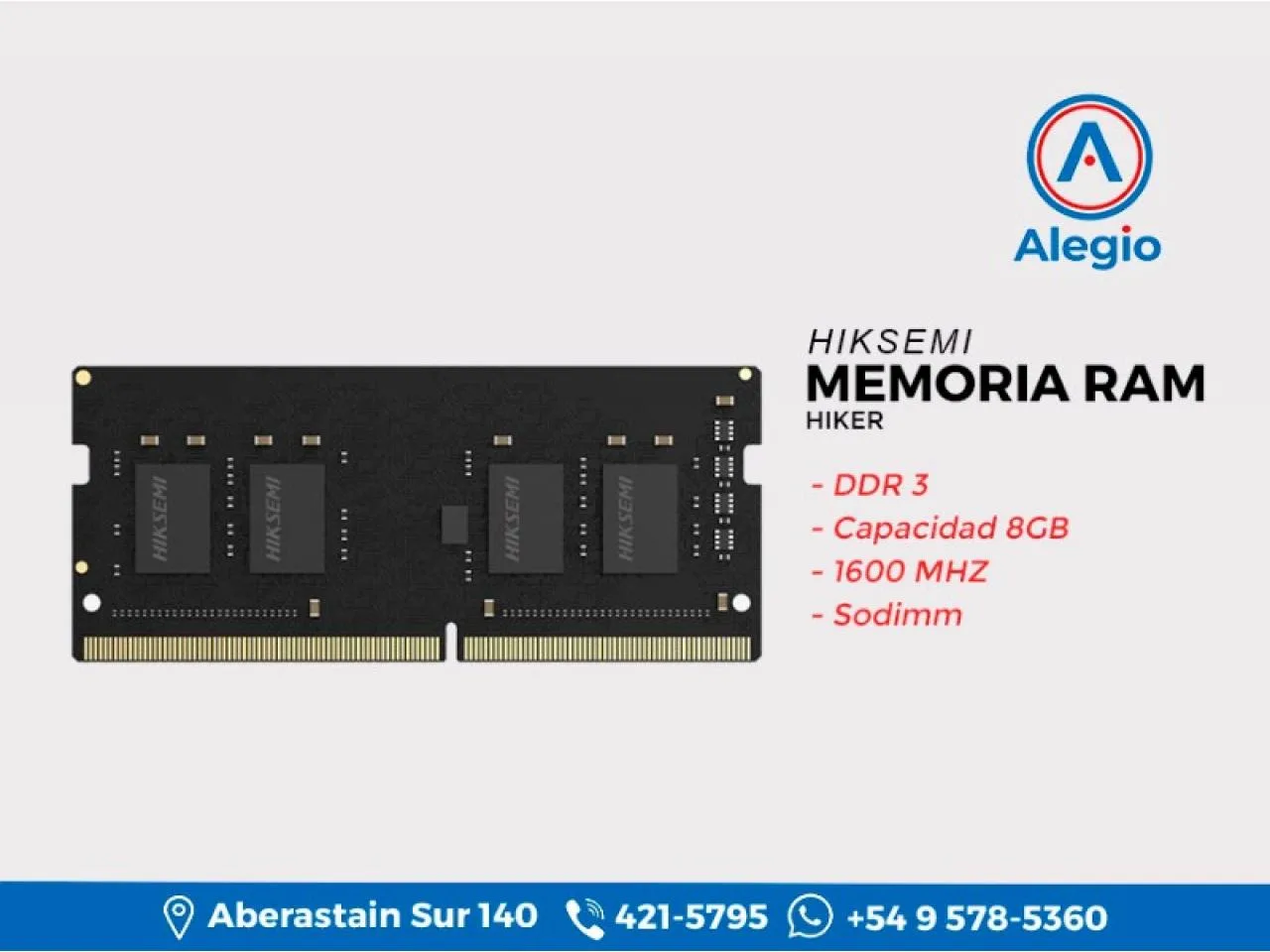 SODIMM DDR3 8GB Hiksemi 1600MHz