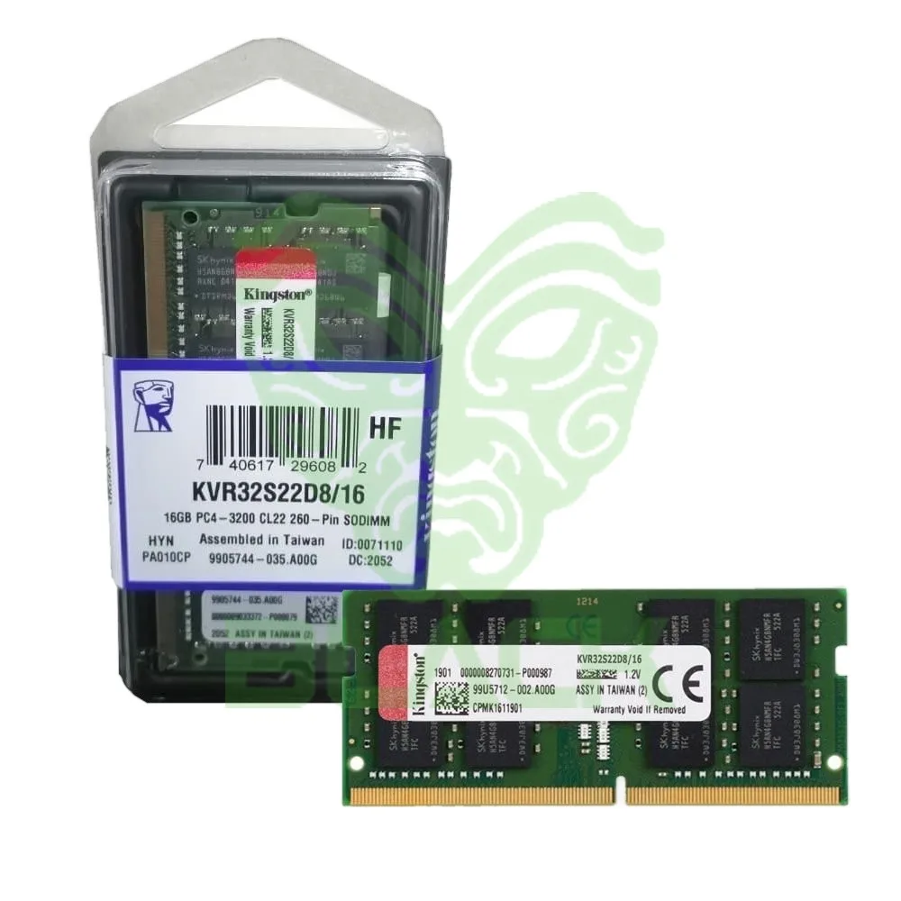 MEMORIA KINGSTON DDR4 16GB 3200MHz SODIMM Kvr32s22d8/16