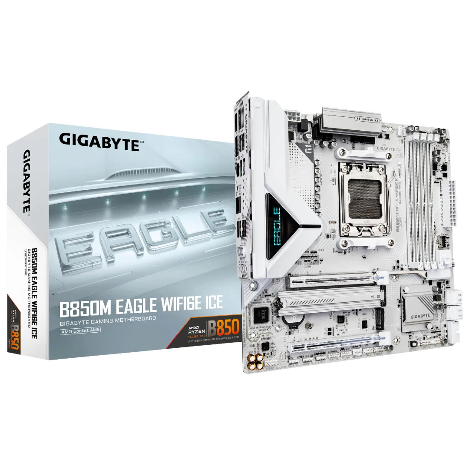 MOTHER GIGABYTE B850M EAGLE WF6E ICE DDR5 AM5 (SERIE 7000/8000)