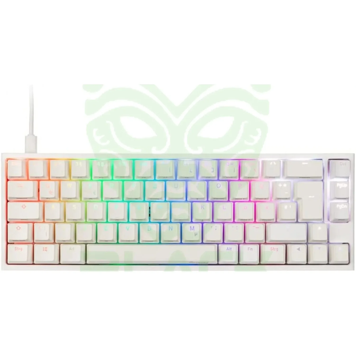 TECLADO GAMER DUCKY ONE 2 SF RGB WHITE SPEED ABS 65 MECANICO