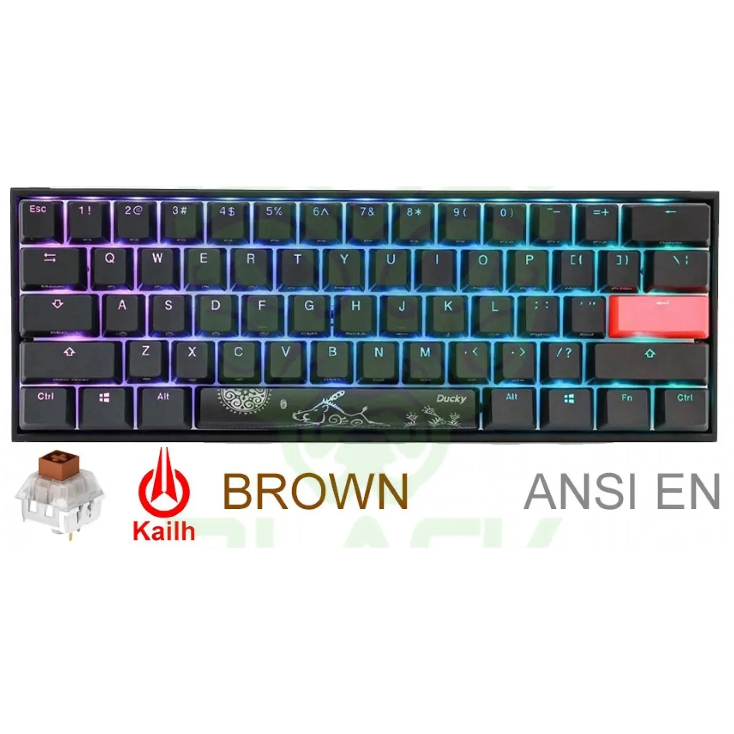 TECLADO GAMER DUCKY MECHA MINI V2 RGB KAILH BOX BROWN PBT DOUBLE-SHOT