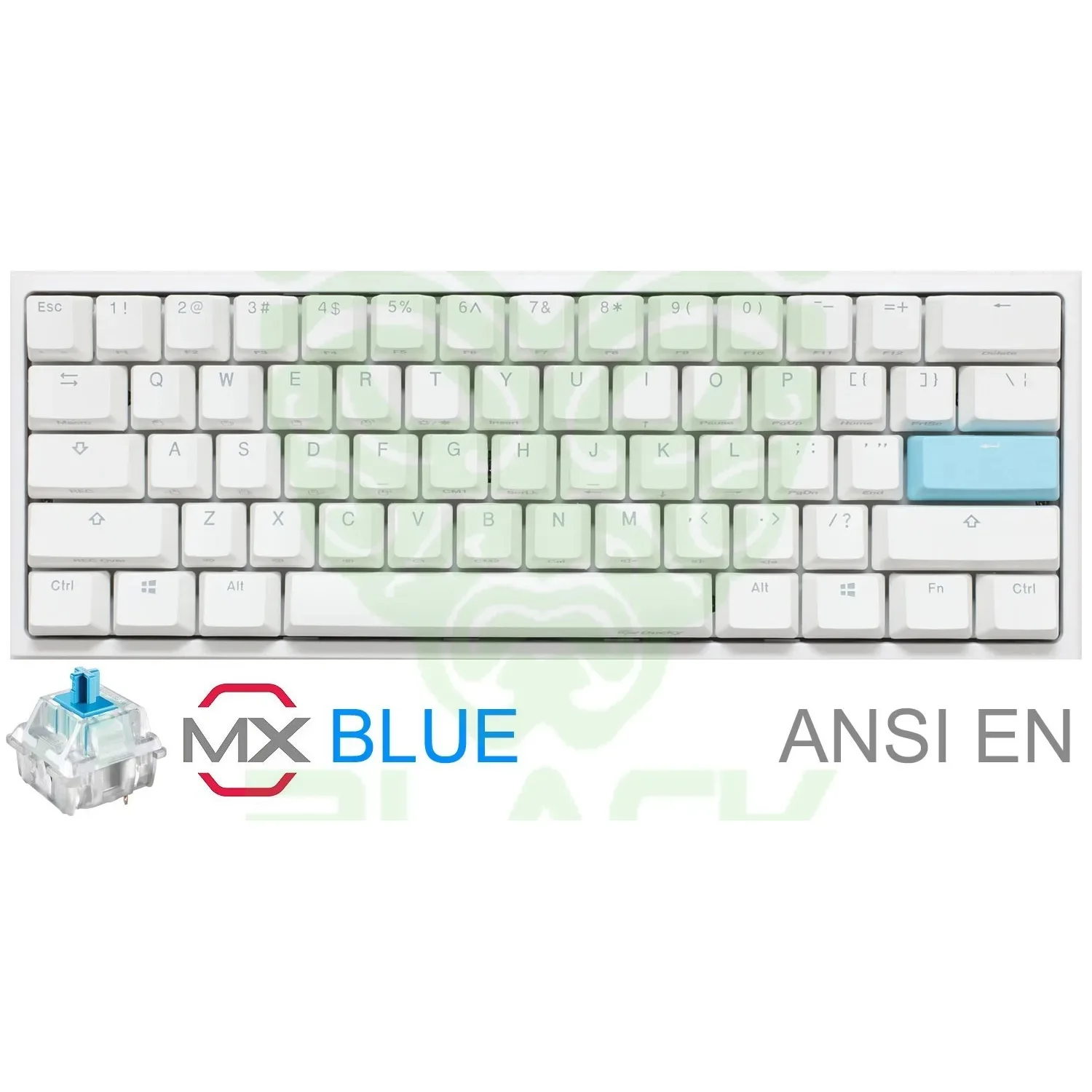 TECLADO GAMER DUCKY ONE 2 MINI PURE WHITE BLANCO RGB CHERRY BLUE RGB DOUBLE SHOT PBT MECANICO