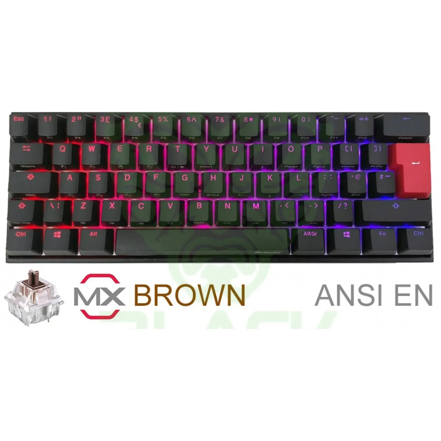 TECLADO GAMER DUCKY MECHA MINI RGB CHERRY BROWN RGB PBT DOUBLE-SHOT 60