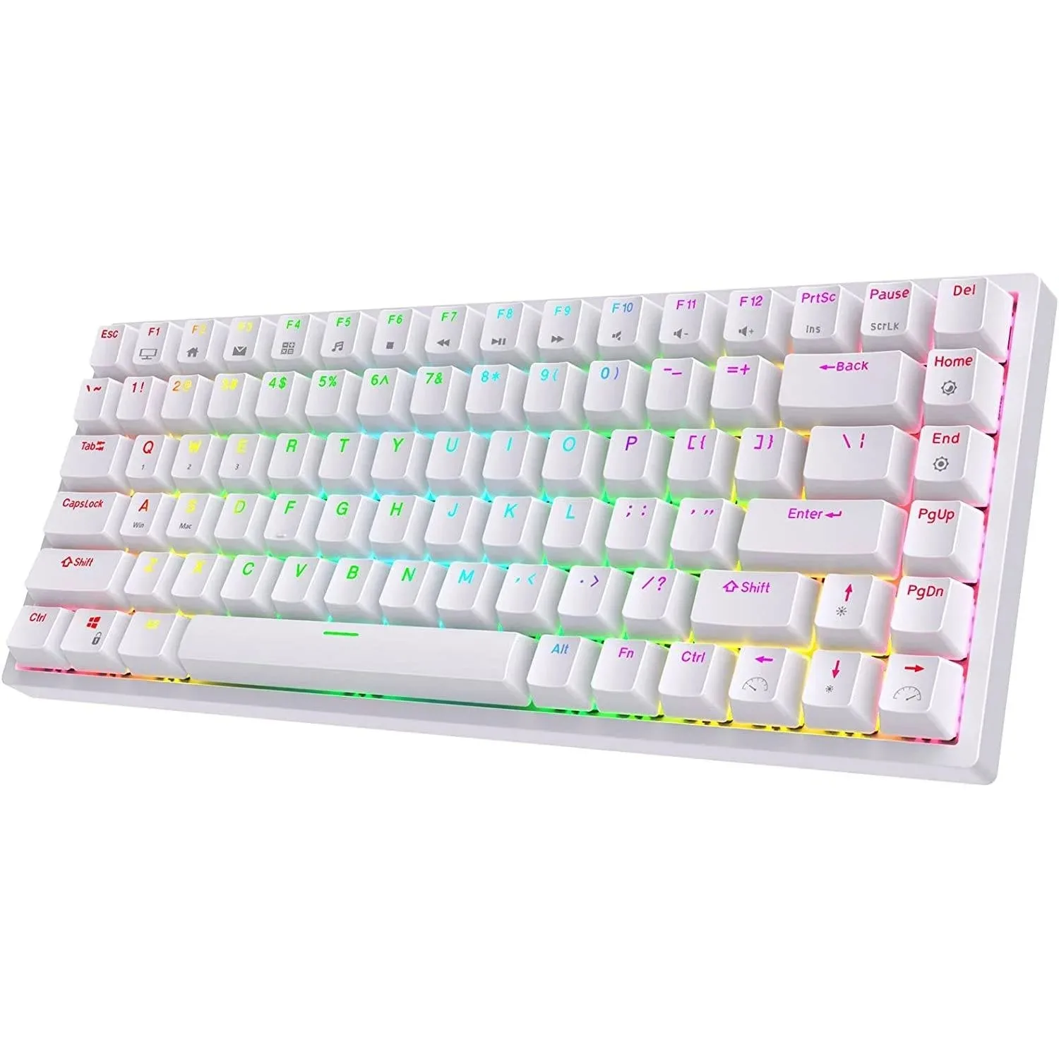 TECLADO ROYAL KLUDGE RK84 WIRELESS WHITE SWITCH BROWN 75%
