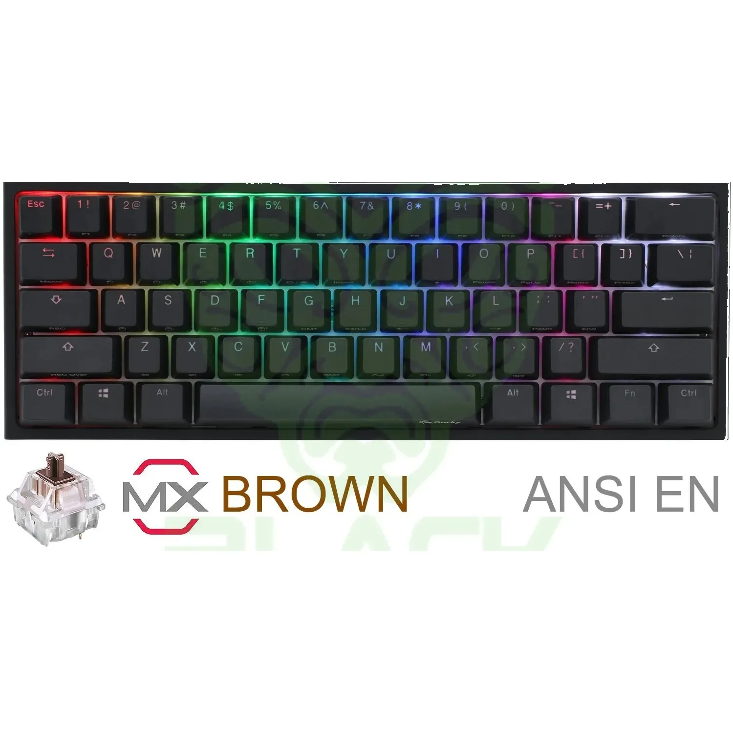 TECLADO GAMER DUCKY ONE 2 MINI RGB CHERRY MX BROWN DOUBLE SHOT PBT MECANICO