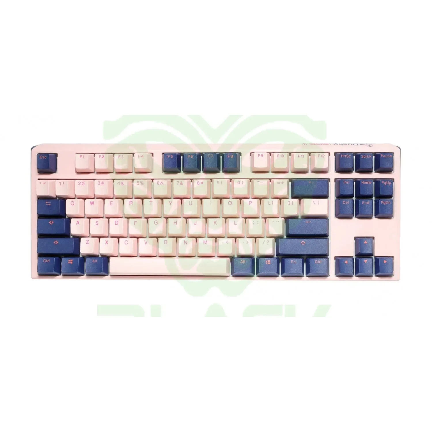 TECLADO MECANICO DUCKY ONE 3 TKL FUJI TECLAS DE COLOR ROSA Y AZUL MARINO RED INTERRUPTOR INGLES PBT DOBLE DISPARO SIN COSTURAS ESTUCHE SUPERIOR ROSA
