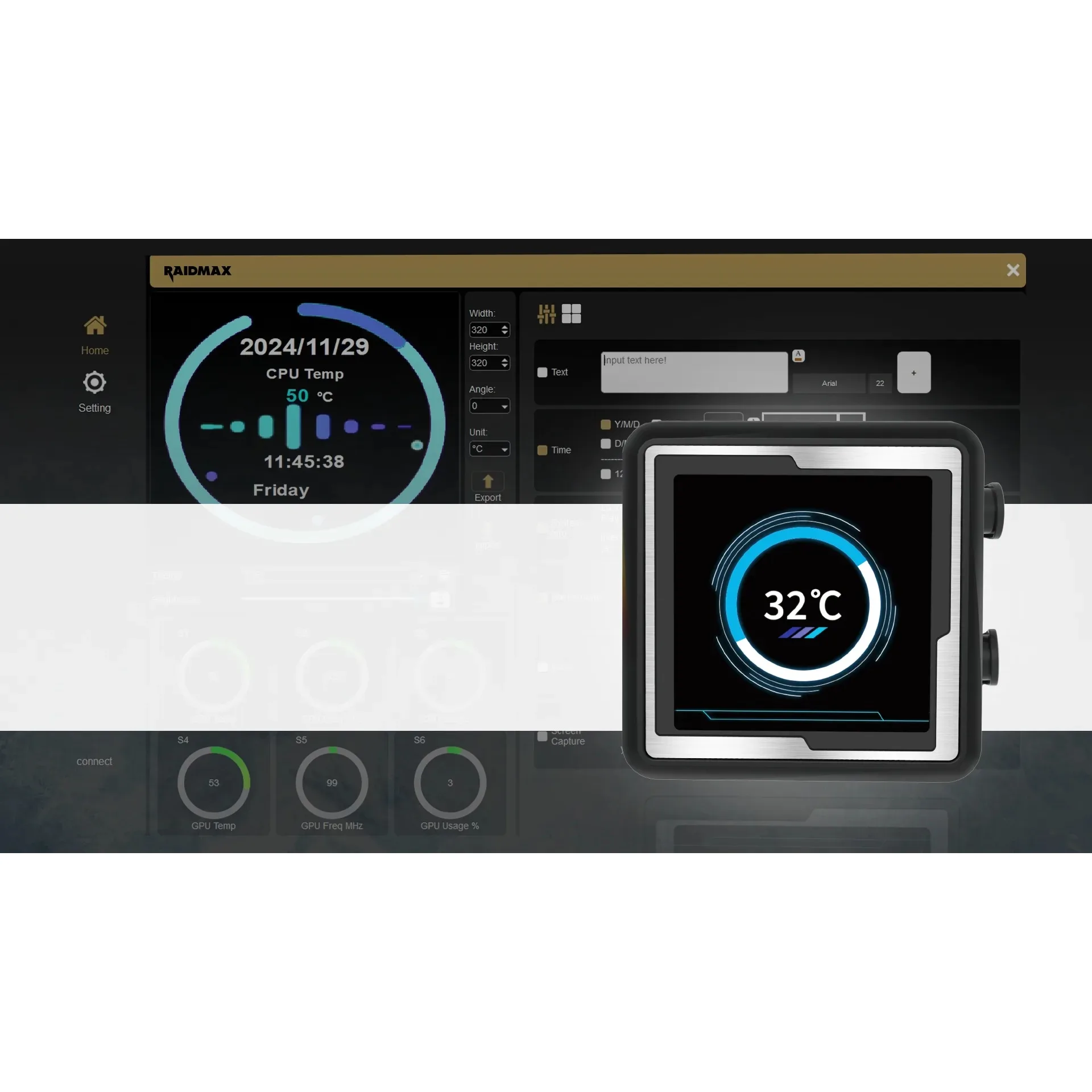 WATER COOLER CPU RAIDMAX LM240 RGB LCD DISPLAY BLACK