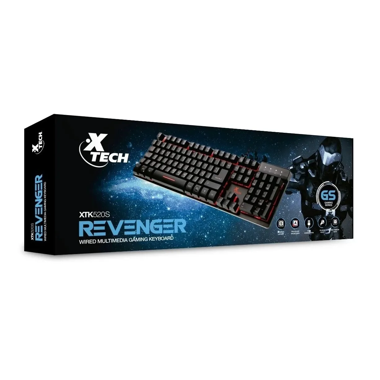 TECLADO GAMING REVENGER C/LED USB XTK-520S