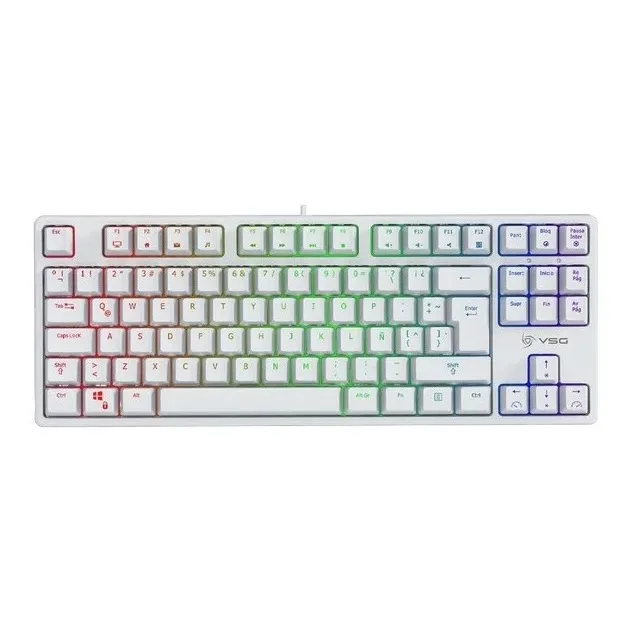 TECLADO USB MECÁNICO VSG ALNITAK TKL 80% (VG-KM982-WHT-RED) BLANCO SW/RED