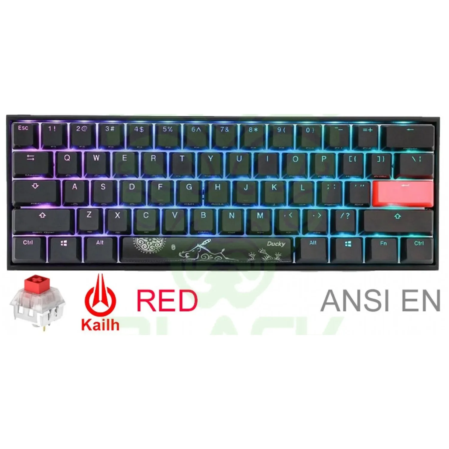 TECLADO GAMER DUCKY MECHA MINI V2 RGB KAILH BOX RED PBT DOUBLE-SHOT