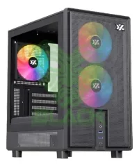 Combo Xyz Gabinete Atom Black 3x Fans ARGB Mesh Usb-c + Fuente 750w 80 Plus Bronze ARGB Phantom