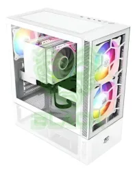 Combo Xyz Gabinete Atom White 3x Fans ARGB Mesh Usb-c + Fuente 750w 80 Plus Bronze ARGB Phantom