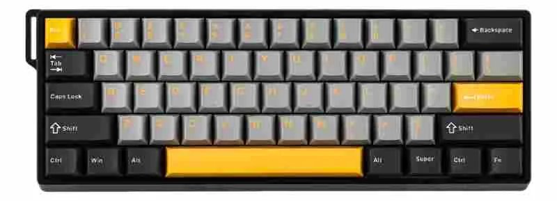 Perifericos Teclado Gamer AULA WIN60HE MAX DARK GREY/LIGHT/YELLOW WIN60HE MAX SW WING CHUN