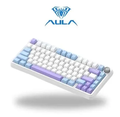 Perifericos Teclado Gamer AULA F75 BLUE WHITE PURPLE 75% F75 B/W/P 75% SW REAPER
