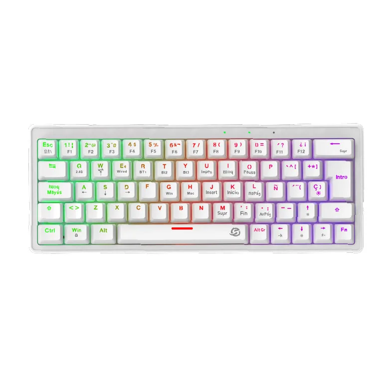 Perifericos Teclado Gamer SOLARMAX 60% TRI MODO WH CMKB64RW TRI MODO