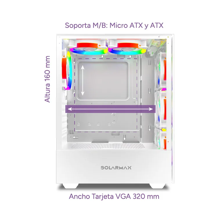 Gabinete Gamer SOLARMAX CM-5920 WH CM-5920 WH 6 COOLER