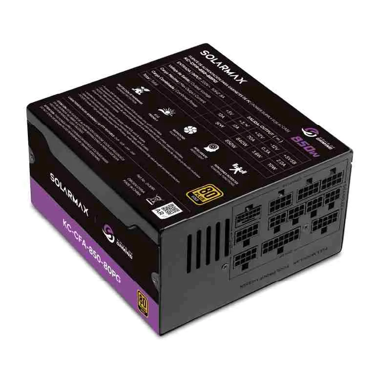 Fuente PC Certificada SOLARMAX 850W 80PLUS GOLD 850W 80PLUS GOLD FULL MOD