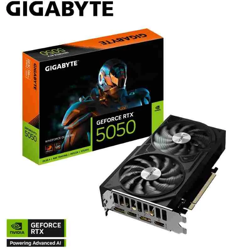 Placa De Video Nvidia GIGABYTE 5050 8GB WINDFORCE OC V2 RTX 5050 8GB