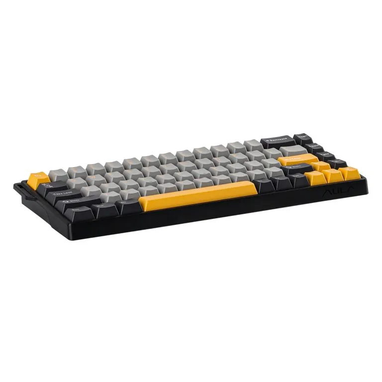 Perifericos Teclado Gamer AULA WIN 68 GRIS AMARILLO WIN 68 MAGNETICO