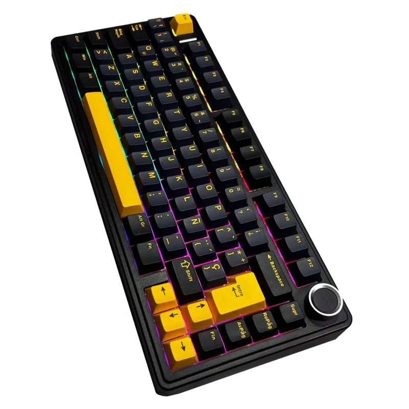 Perifericos Teclado Gamer AULA F75 BLACK DARK BLUE ORANGE 75% RGB F75 REAPER SWITCH