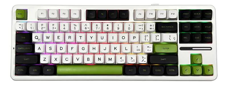Perifericos Teclado Gamer AULA F87 PRO WHITE  BLACK GREEN TKL F87 PRO WHITE  BLACK GREE