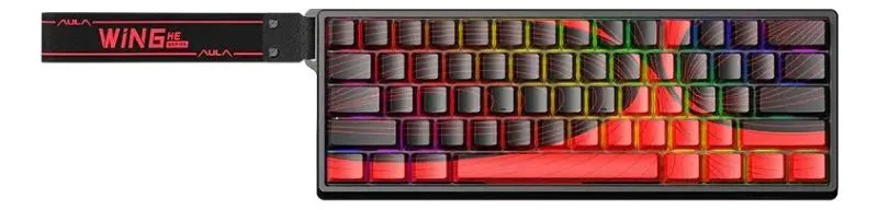 Perifericos Teclado Gamer AULA WIN60 BLACK RED SWIRL WIN60 MAX MAGNETIC