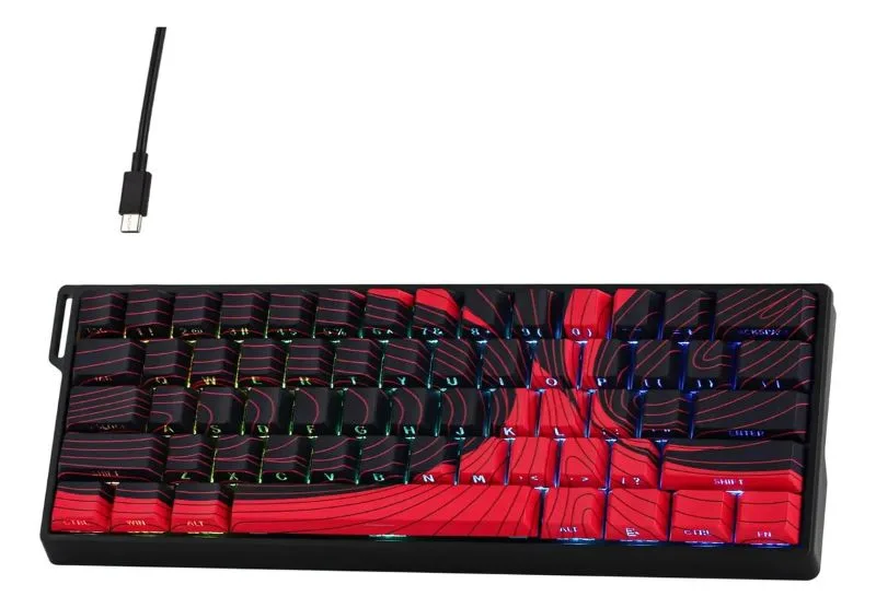 Perifericos Teclado Gamer AULA WIN60 BLACK RED SWIRL WIN60 MAX MAGNETIC