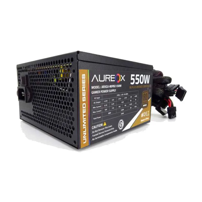 Fuente PC Certificada 550w AUREOX 80PLUS BRONCE ARXGU-80PBZ