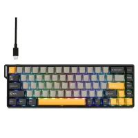 Perifericos Teclado Gamer AULA WIN 68 GRIS AMARILLO WIN 68 MAGNETICO