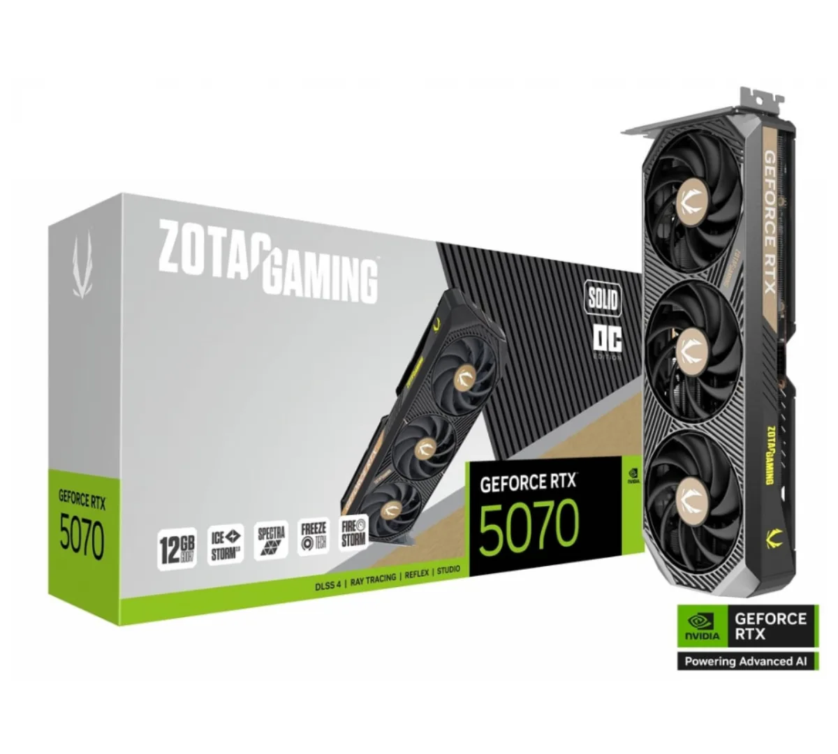 Placa De Video Zotac Rtx 5070 12gb Solid Oc Gddr7