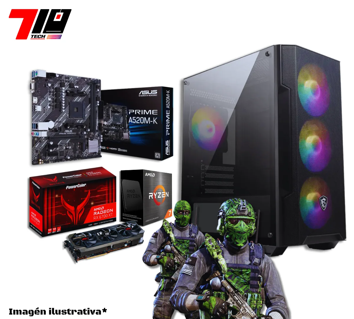 Pc Gamer Ryzen 7 5700 + Rx6700xt 12gb + 16gb Ram