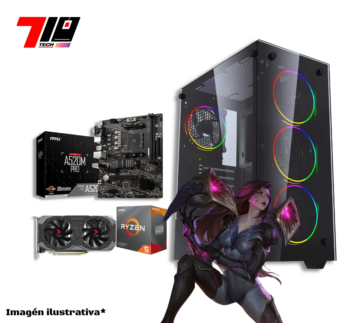 Pc Gamer Ryzen 5 3500x + Gtx 1660 Super + 8gb Ram