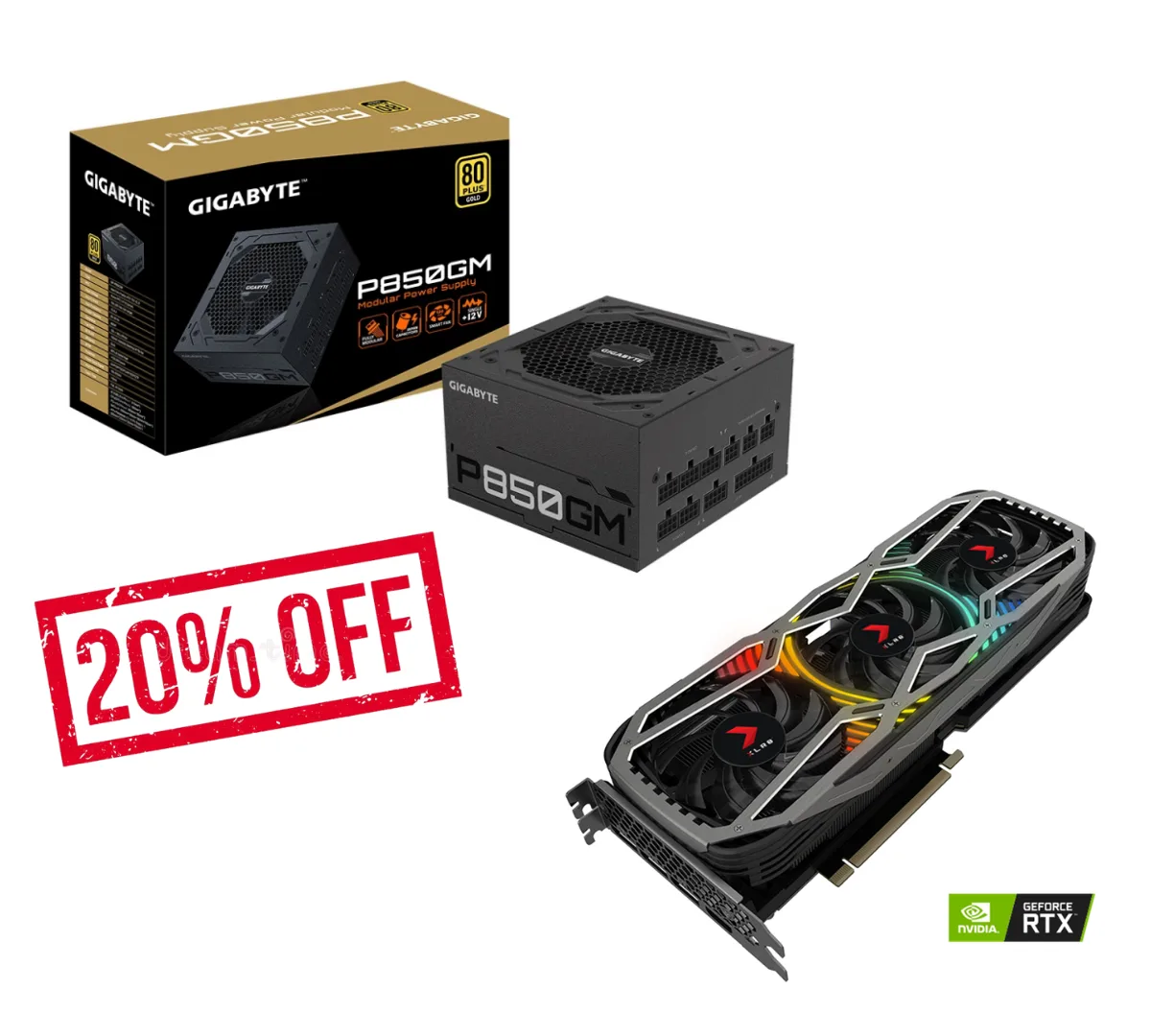 Placa De Video Rtx 3090 Pny Revel 24gb + Fuente 850w Gigabyte 80+ Gold (usado)