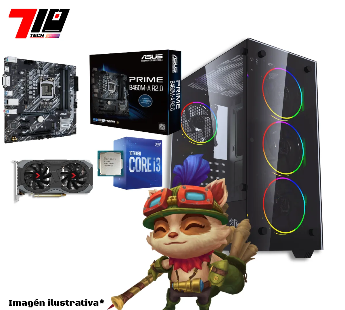 Pc Gamer I3 10100f + Gtx 1660 Super 6gb + 8gb Ram