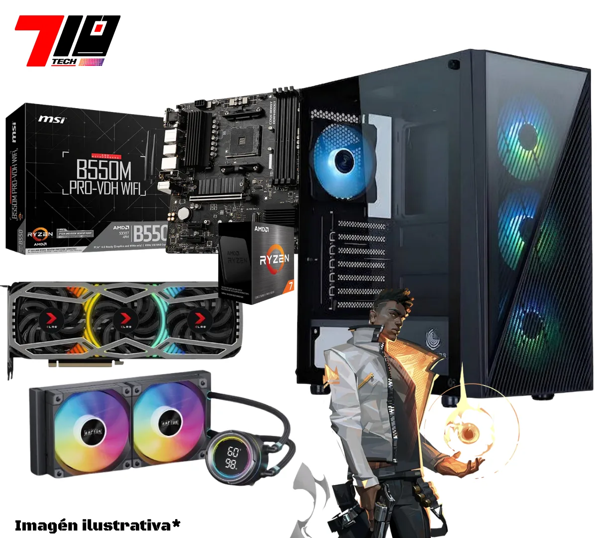 ゲーミングPC RTX3080/Ryzen7 5700X/16GB/SSD1TB Pc Gamer Ryzen 7 5700x + Rtx 3080 10gb + 16gb Ram
