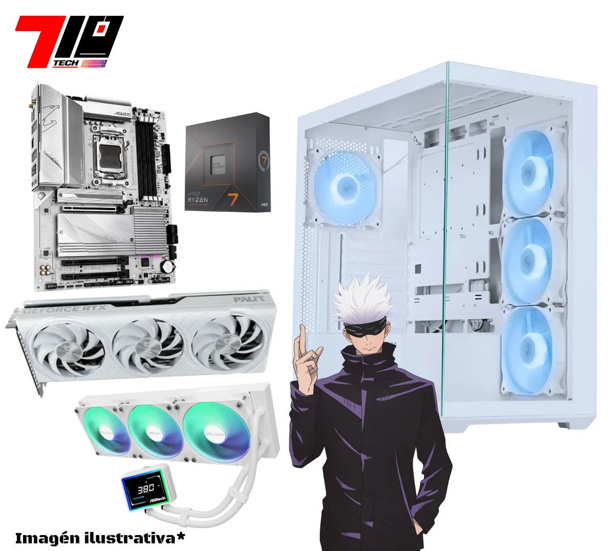 Pc Gamer Am5 Ryzen 7 7700 + Rtx 5070 12gb + 32gb Ram White