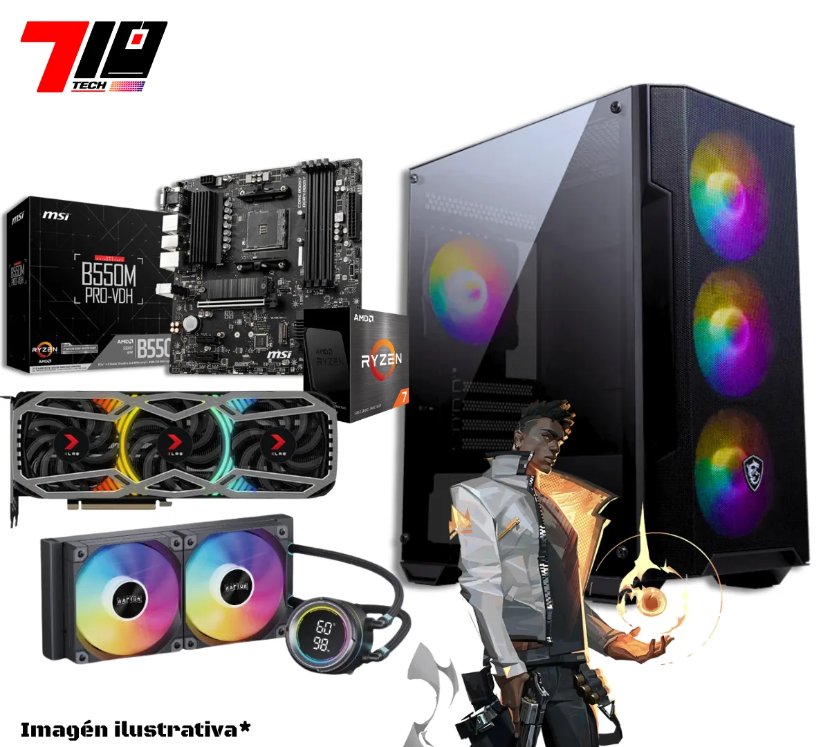 Pc Gamer Ryzen 7 5700x + Rtx 3080 10gb + 16gb Ram