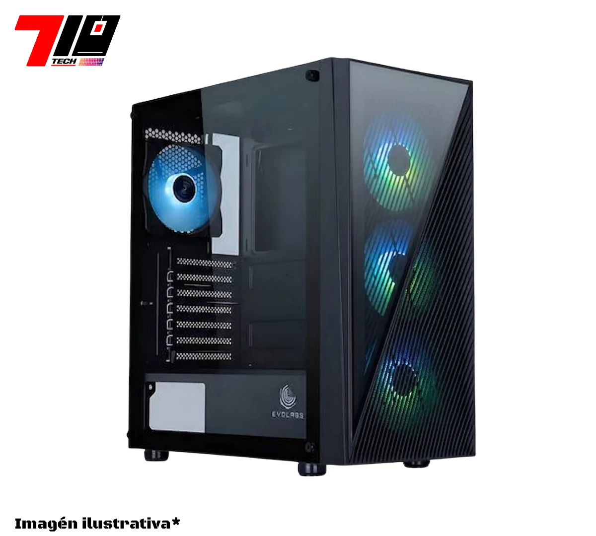 Gabinete Gamer Evolabs Duality Black X4 Fans