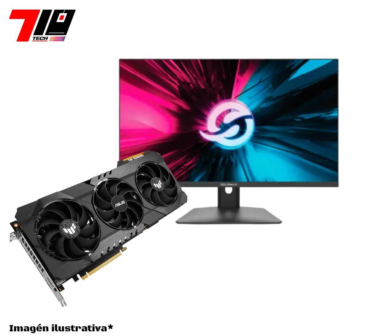 Rtx 3080 Ti 12gb (usada) + Monitor Solarmax 24 Fhd 180hz 1ms Free Sync Negro