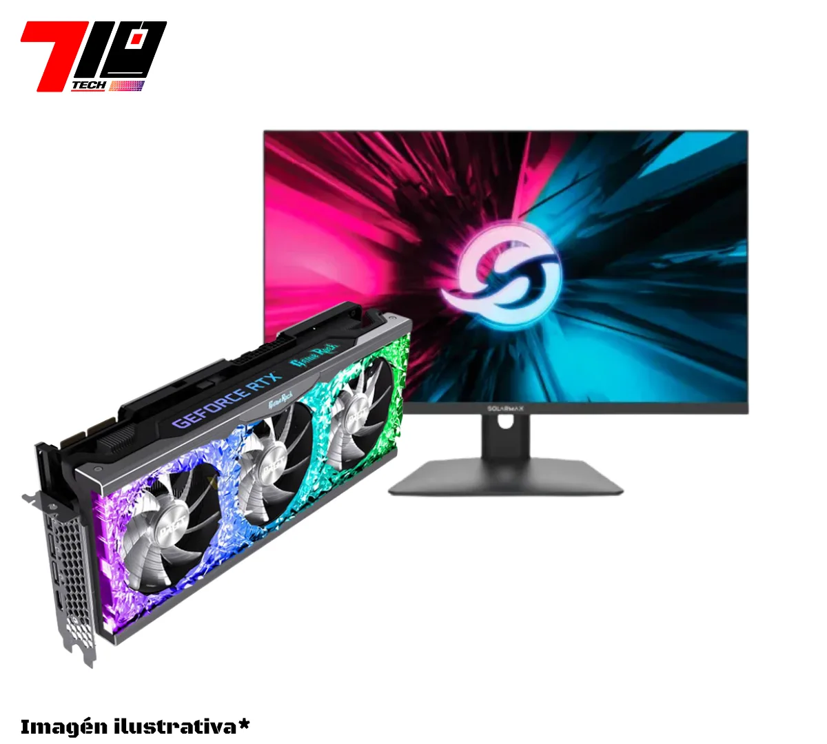 Rtx 3090 24gb (usada) + Monitor Solarmax 24 Fhd 180hz 1ms Free Sync Negro