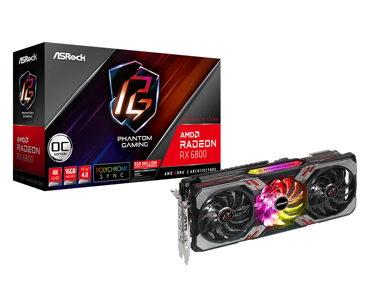 Rx 6800 Asrock Phantom Gaming 16gb (usada)