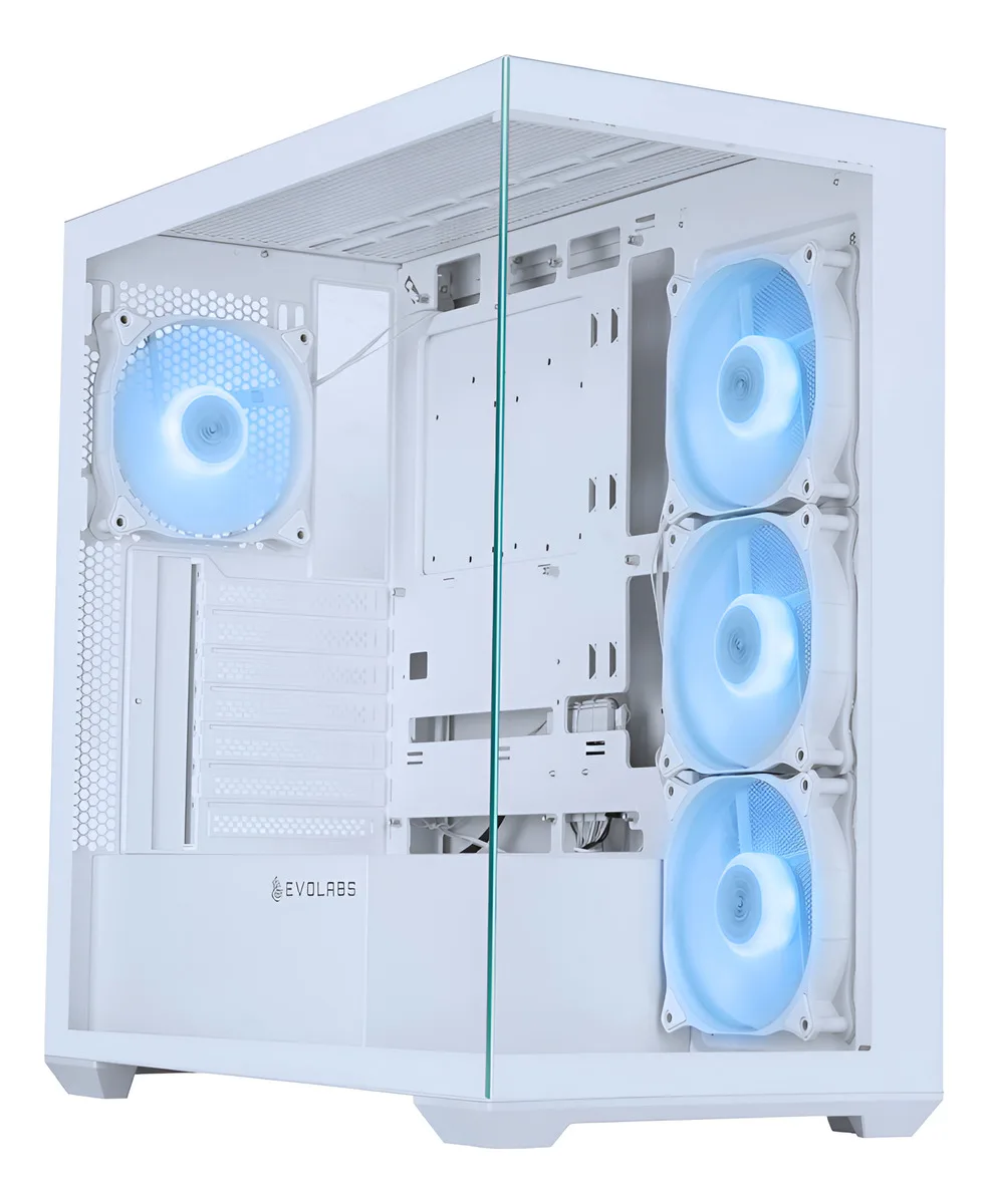 Gabinete Gamer Evolabs Progression White X4 Fans